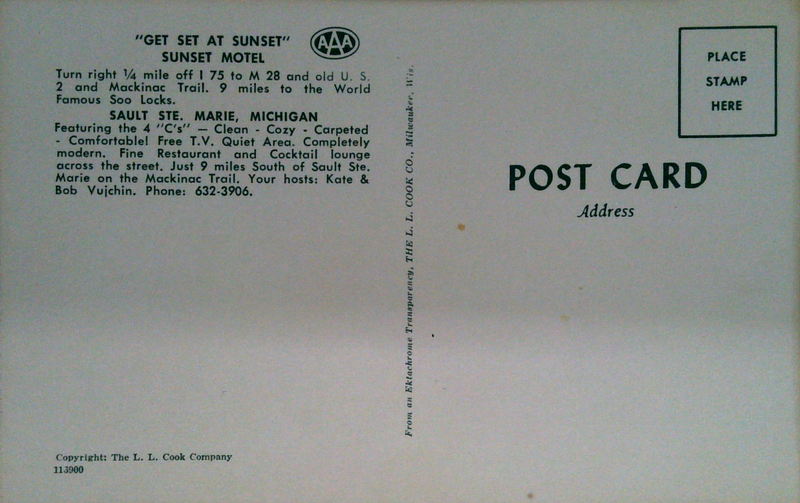 Sunset Motel - Old Postcard